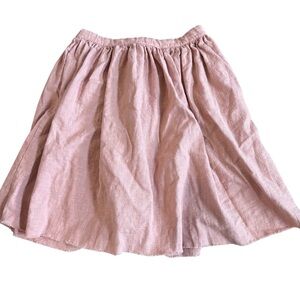 Giannetti 100% Linen Classic Pink Skirt w Ribbon Raw Hem USA Made M 32”